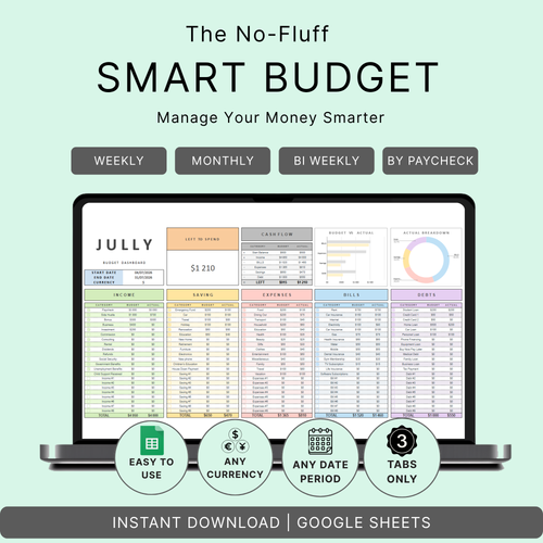 The No-Fluff Smart Budget Spreadsheet ®